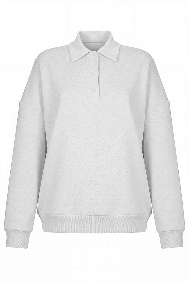 Толстовка-поло (светло-серый меланж)