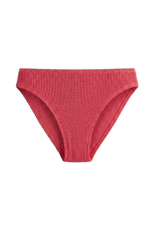 Купальные бесшовные трусы-бразильяно со средней посадкой (коралловый)