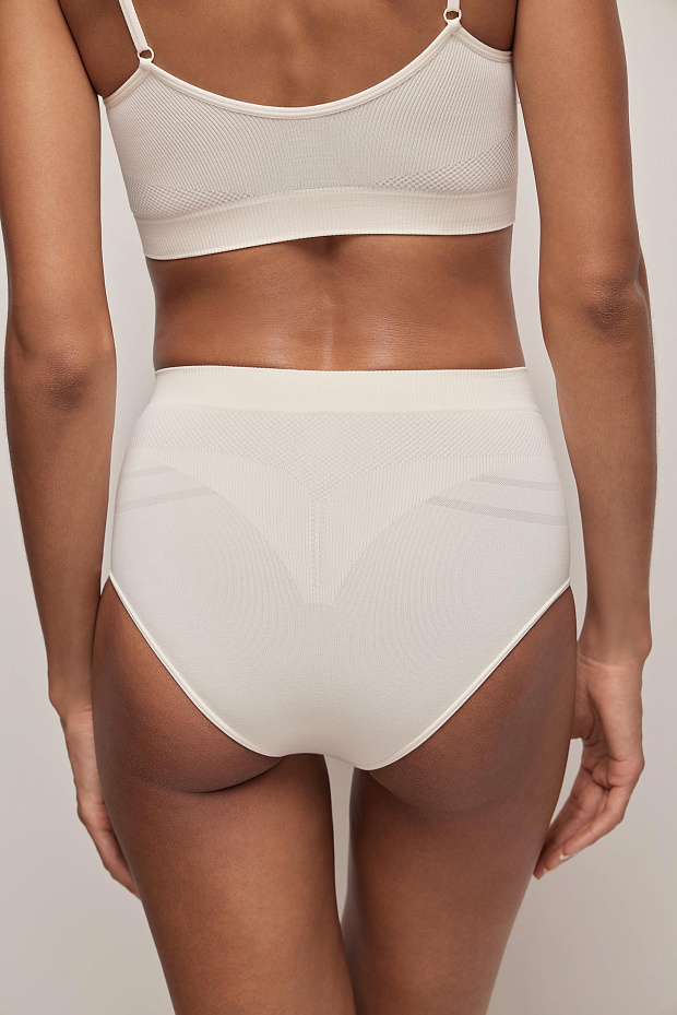 Трусы-кюлоты с высокой посадкой (пломбир)