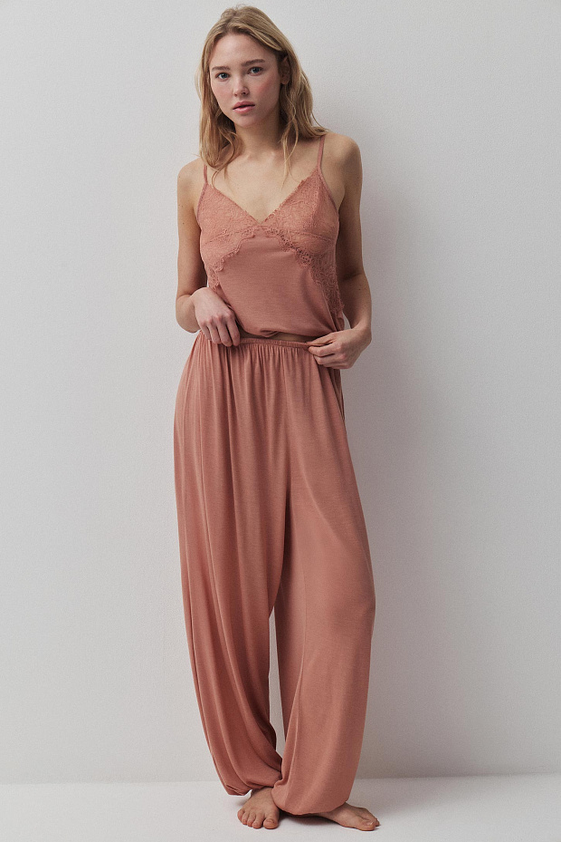 Майка модели топ пижамная (терракотовый)