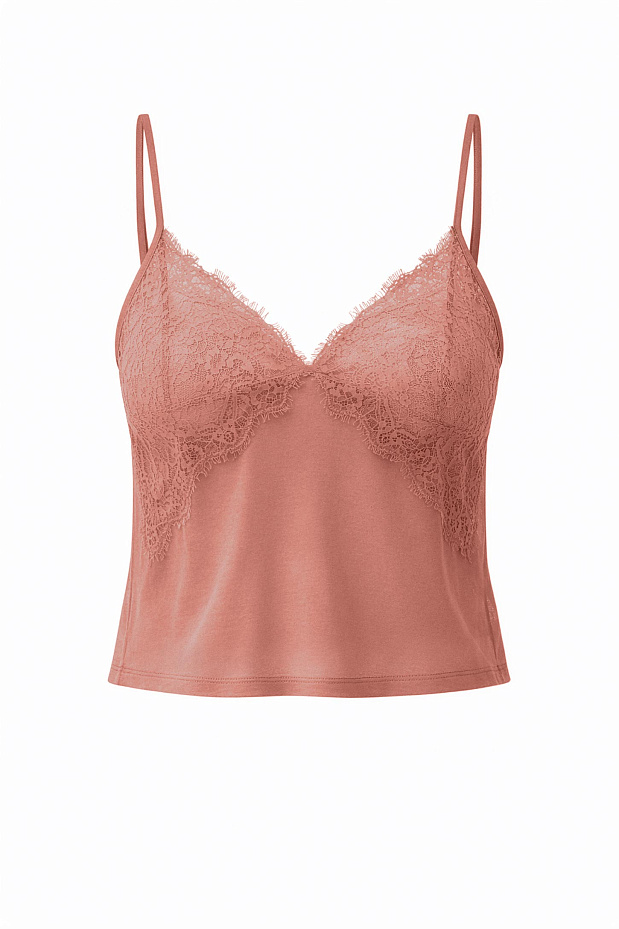 Майка модели топ пижамная (терракотовый)