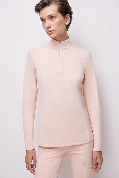 Лонгслив на молнии (персиковый)