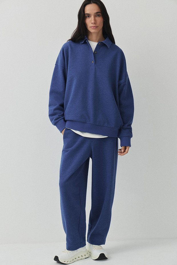 Толстовка-поло (темно-синий меланж)