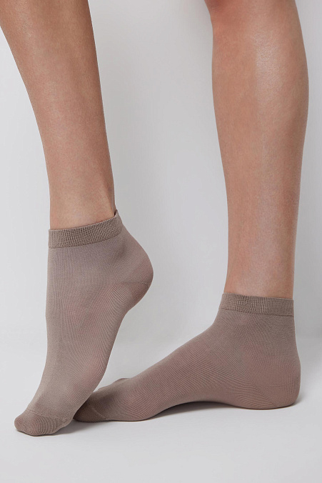 Короткие носки из модала (кофе с молоком)