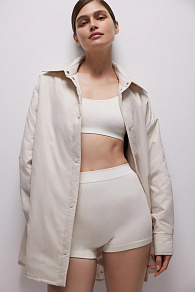 Шорты с высокой посадкой в рубчик