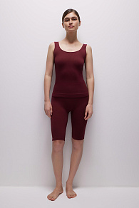 Велосипедки с высокой посадкой в рубчик Burgundy