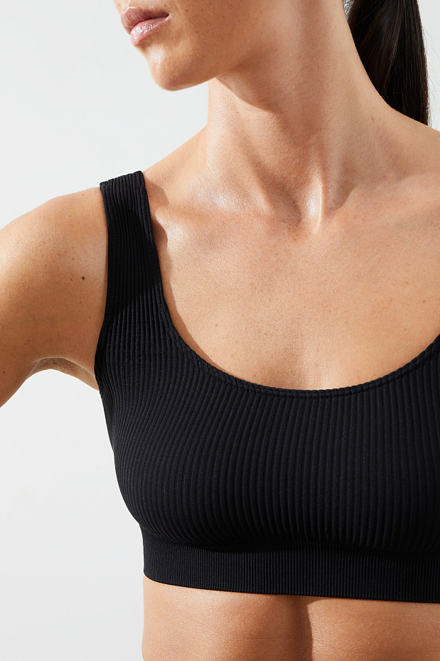 Комплект белья в рубчик (черный)