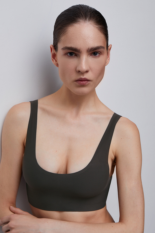 Топ с лазерным кроем Invisible (горячий шоколад)