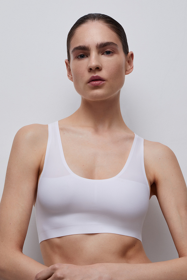 Топ-борцовка с лазерным кроем Invisible (белый)