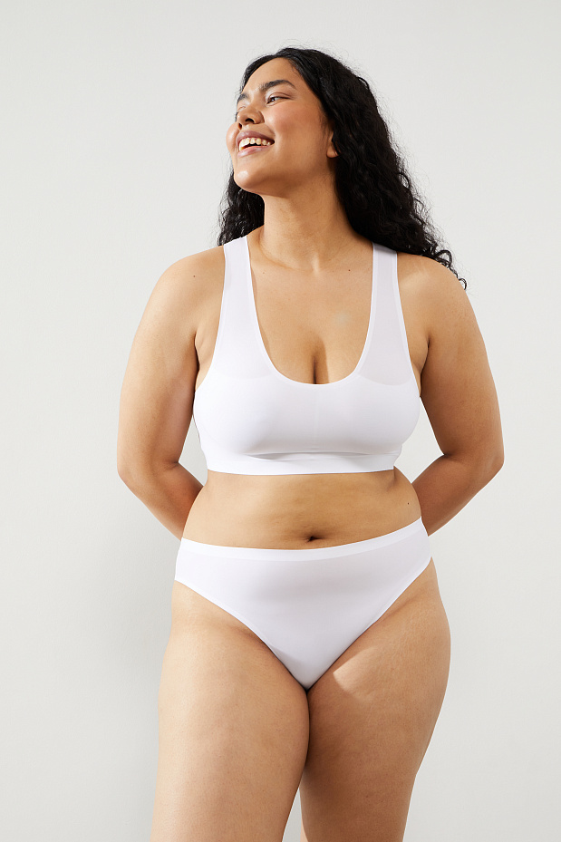 Топ-борцовка с лазерным кроем Invisible (белый)