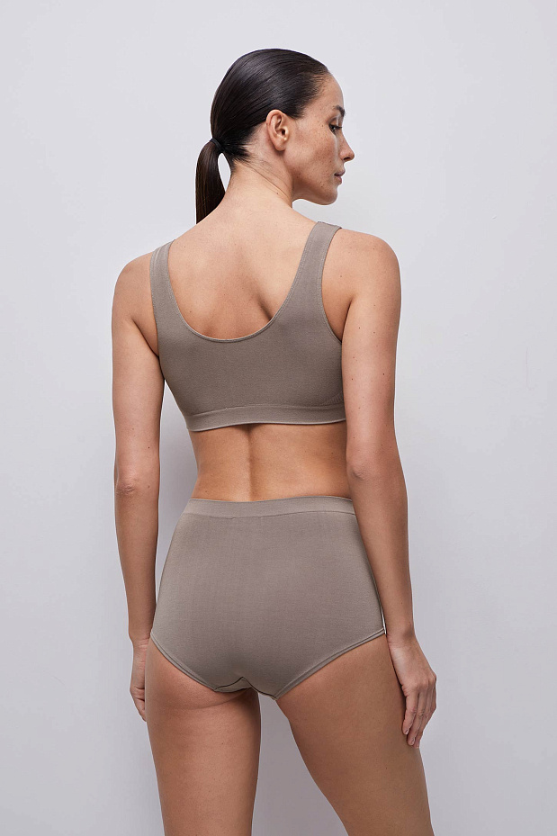 Топ на широких бретелях Бамбук (серо-бежевый)