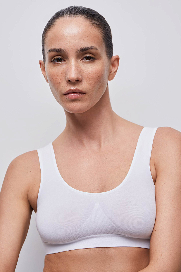 Топ на широких бретелях Бамбук (белый)