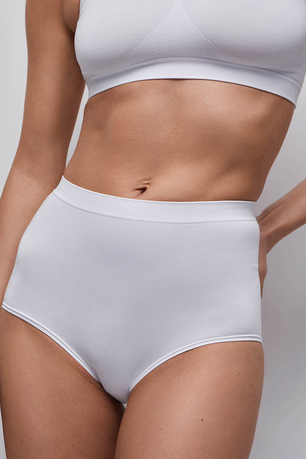 Трусы кюлот с высокой посадкой Бамбук (белый)