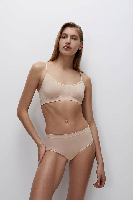 Трусы-кюлоты с высокой посадкой до 4XL (нюдовый)