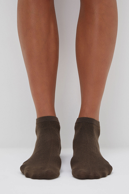 Короткие носки из модала (горький шоколад)