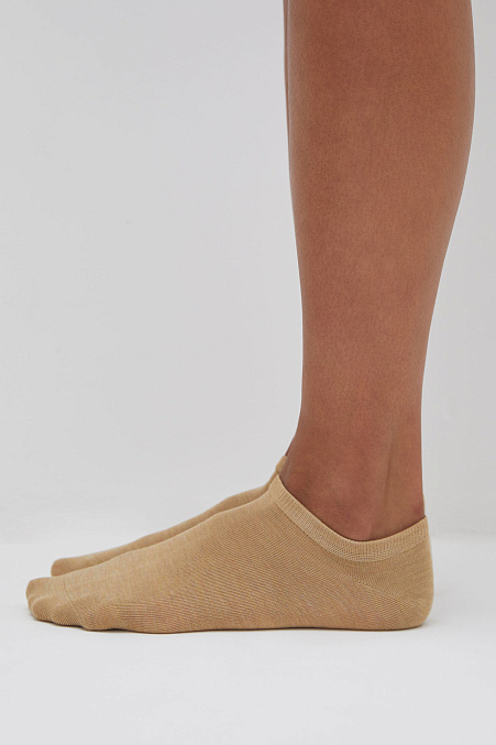 Короткие носки из лиоцелла (бежевый меланж)