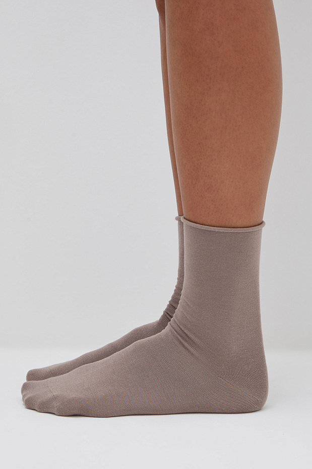 Носки из бамбука без резинки (кофе с молоком)