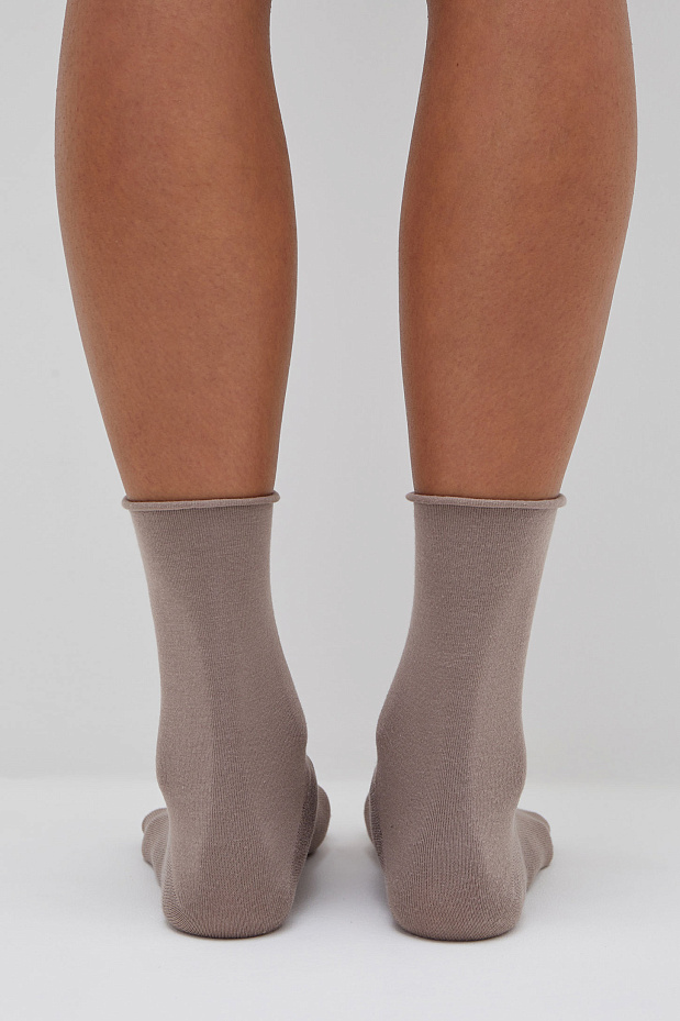 Носки из бамбука без резинки (кофе с молоком)
