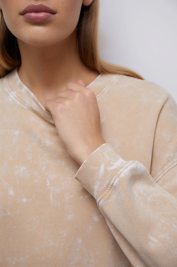 Толстовка с эффектом stonewashed (бежевый)