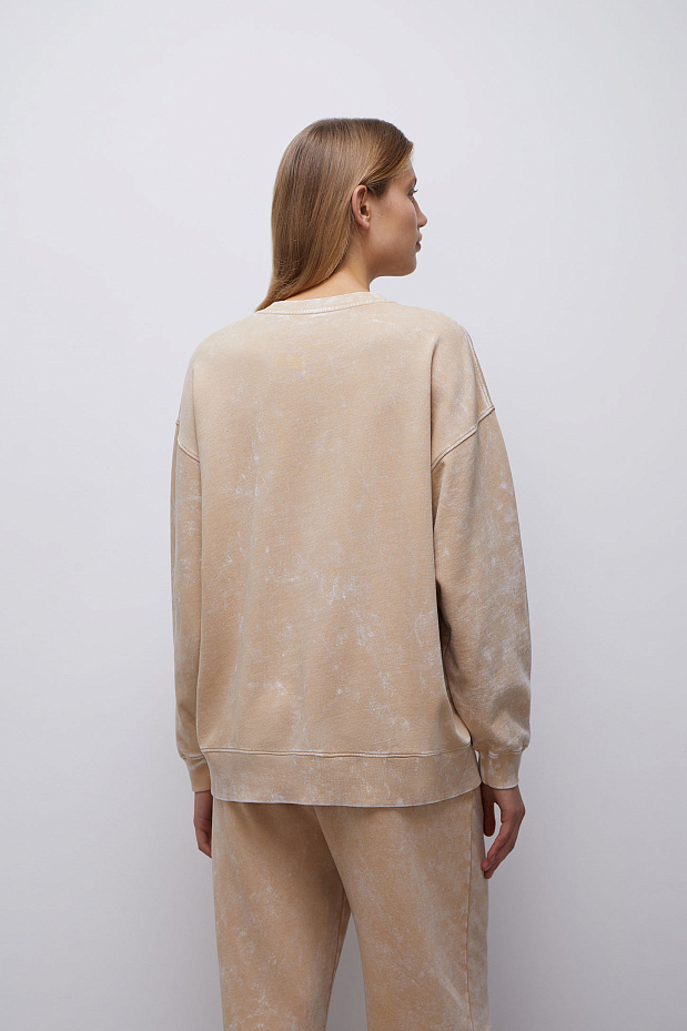 Толстовка с эффектом stonewashed (бежевый)