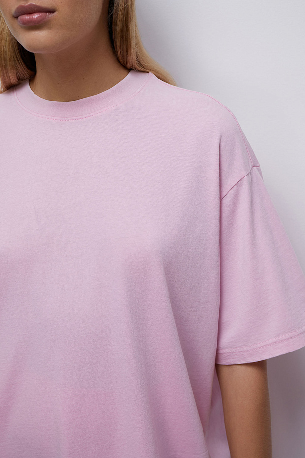 Футболка оверсайз с эффектом stonewashed (ярко-розовый)