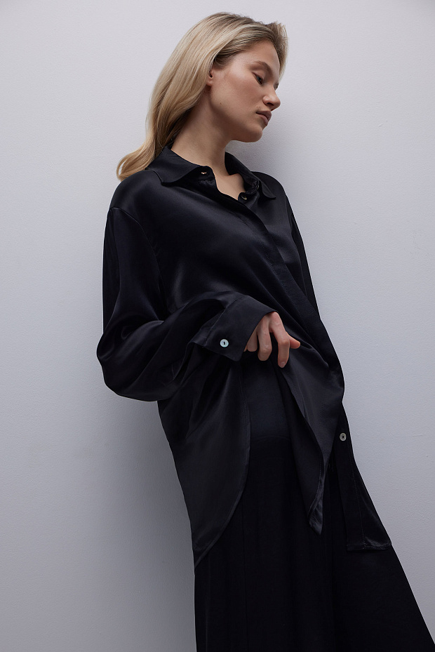 Рубашка из сатина (черный)