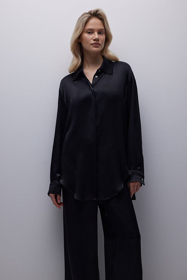 Рубашка из сатина (черный)