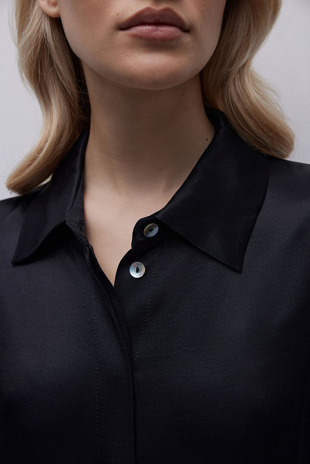 Рубашка из сатина (черный)