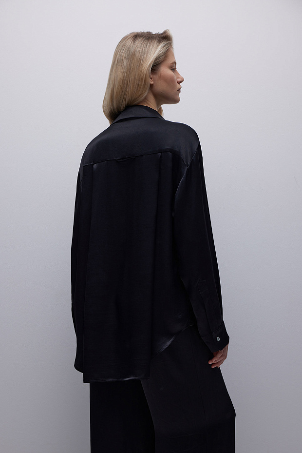 Рубашка из сатина (черный)