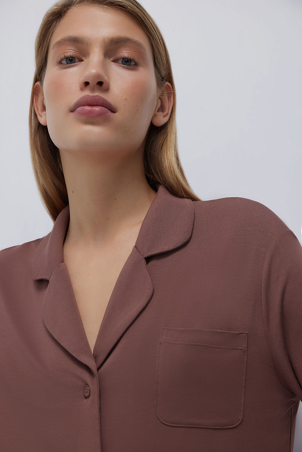 Пижамная рубашка женская (молочный шоколад)