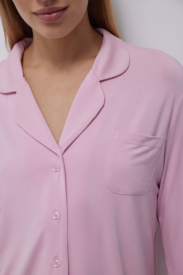 Пижамная рубашка женская (розовый)