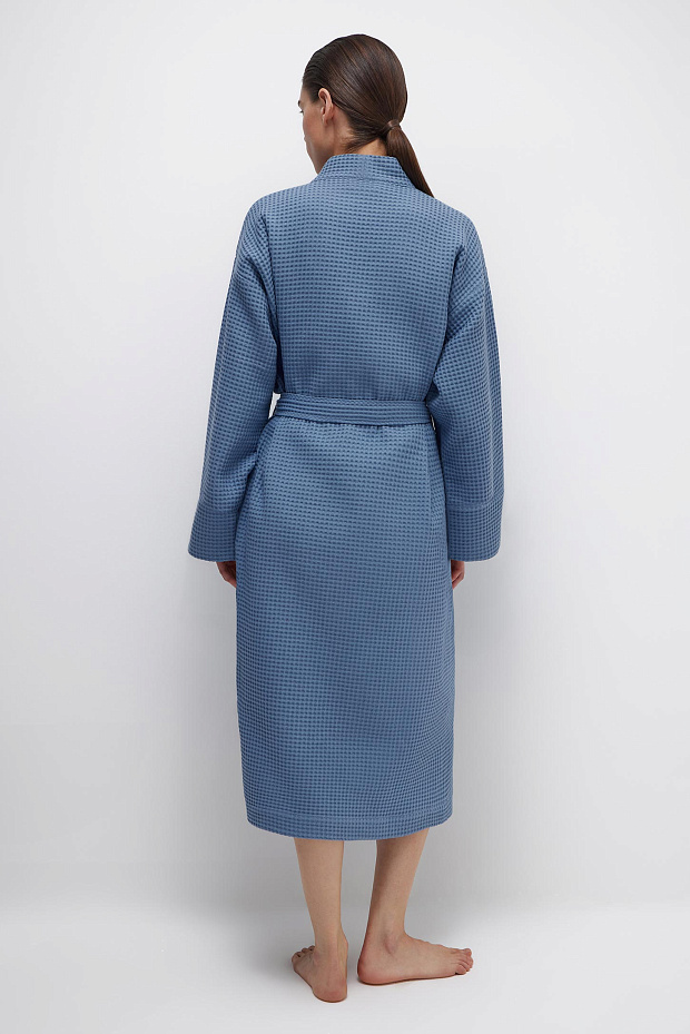 Халат вафельный (голубой)