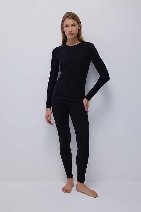 Легинсы из фактурного полотна (черный)