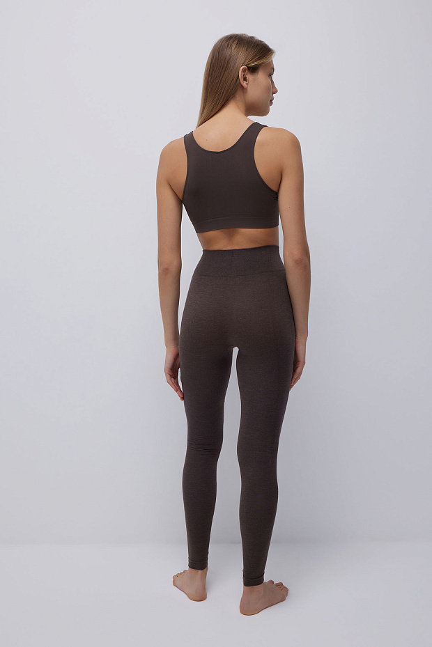 Легинсы из меланжевого полотна (горячий шоколад)