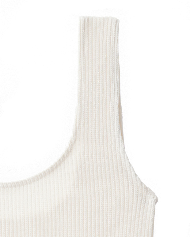 Топ на широких бретелях в рубчик (пломбир)