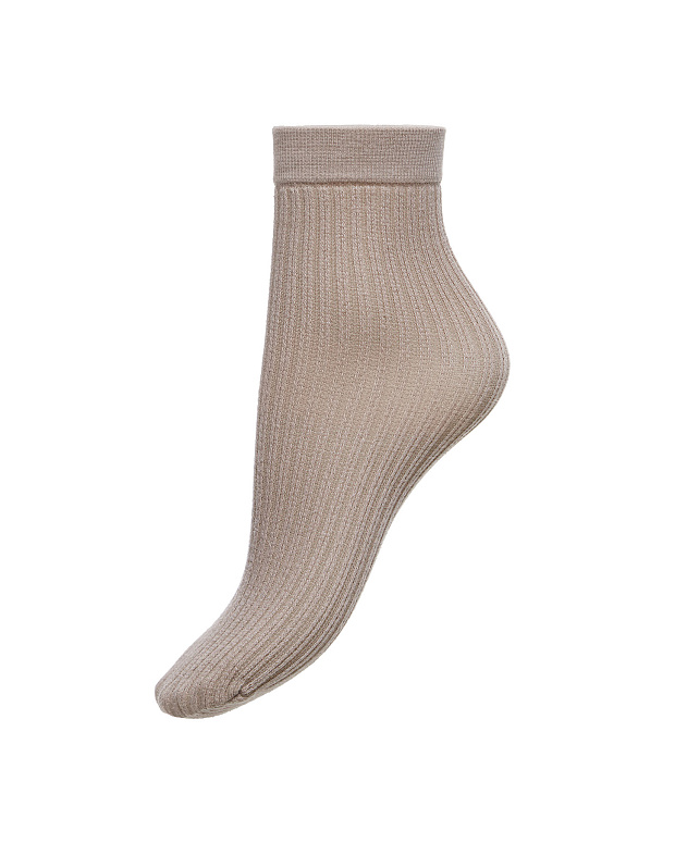 Носки в рубчик хлопковые (серо-бежевый)