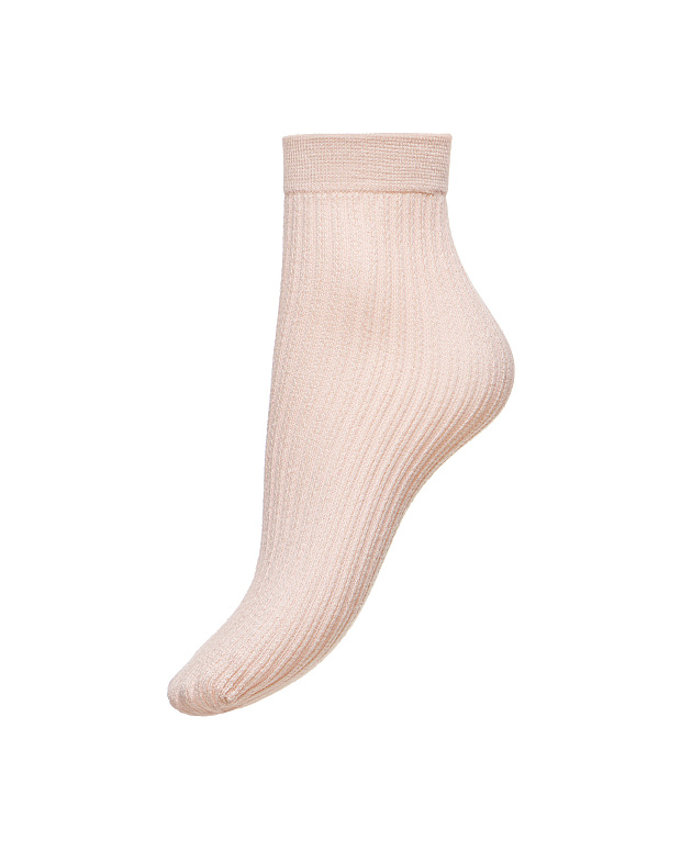 Носки в рубчик хлопковые (розово-бежевый)