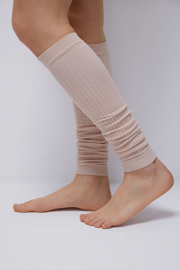 Гетры в рубчик хлопковые (розово-бежевый)