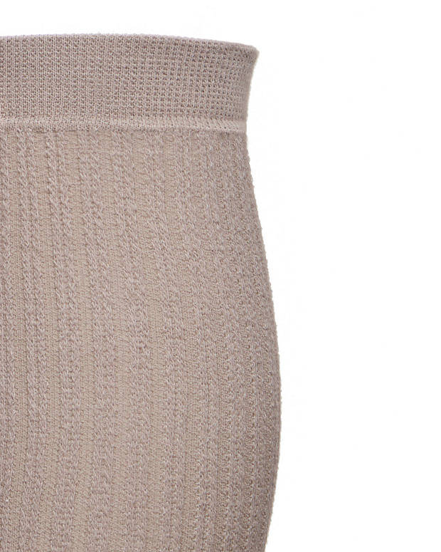 Гетры в рубчик хлопковые (серо-бежевый)