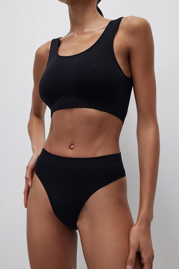 Трусы бразильяна с высокой посадкой (черный)