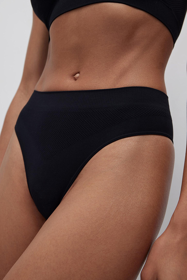 Трусы бразильяна с высокой посадкой (черный)
