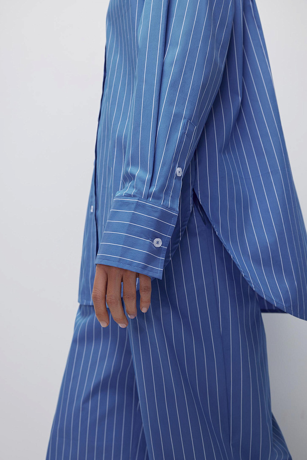 Рубашка оверсайз (темно-голубой)