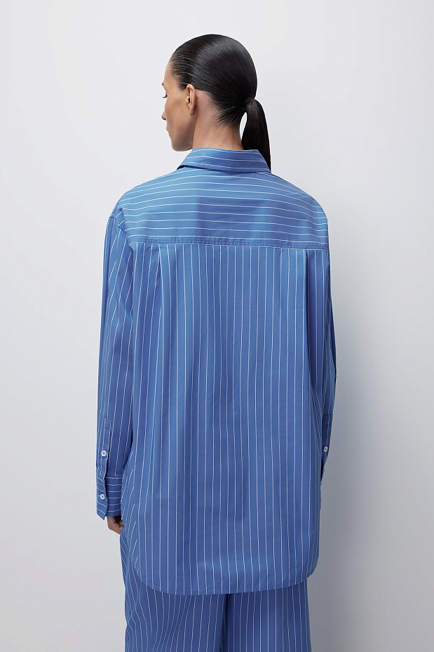 Рубашка оверсайз (темно-голубой)