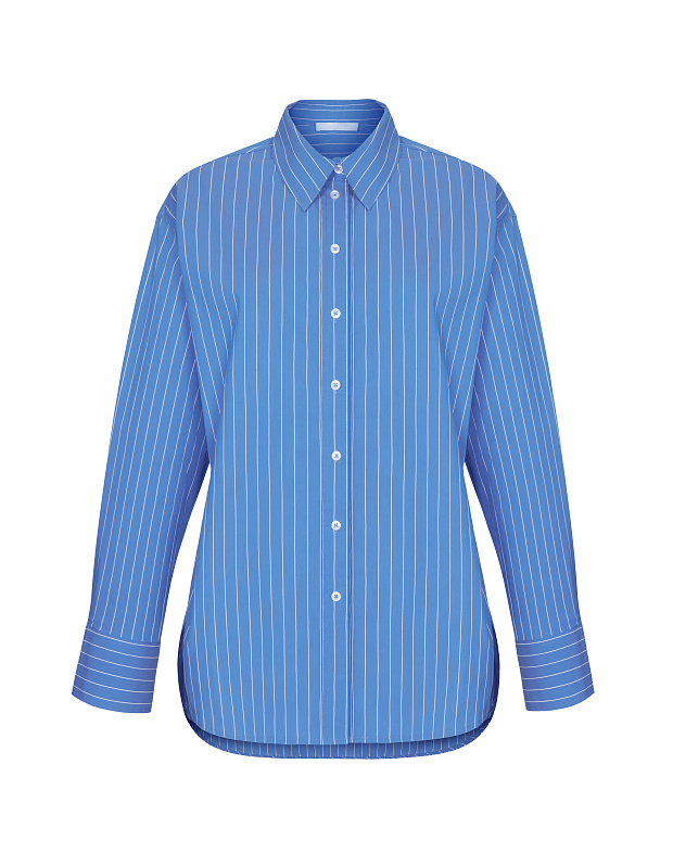 Рубашка оверсайз (темно-голубой)