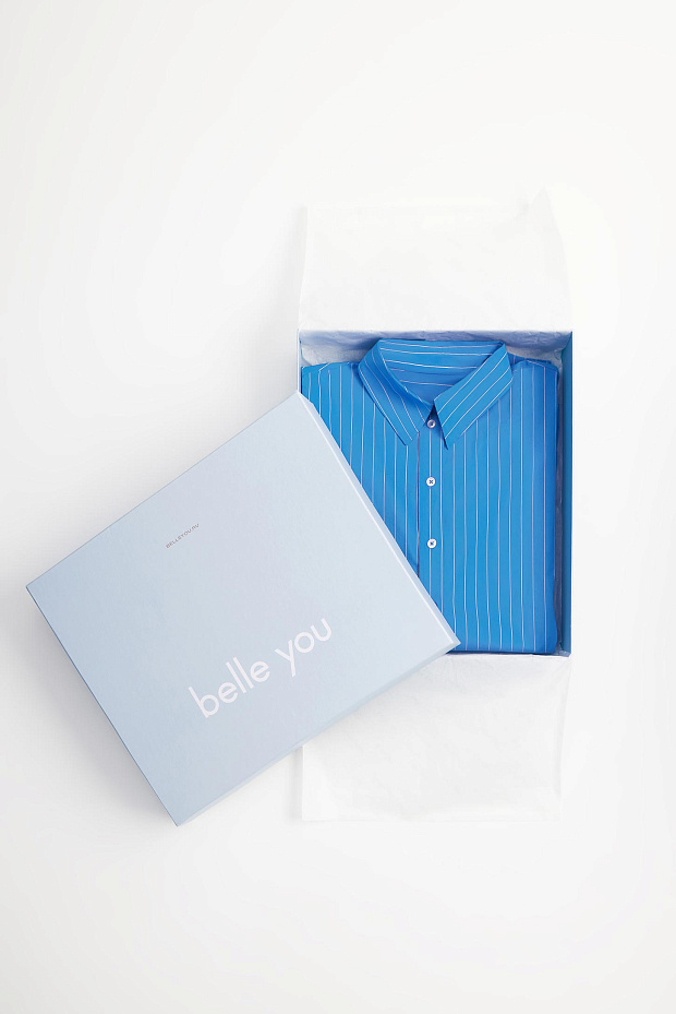 Рубашка оверсайз (темно-голубой)