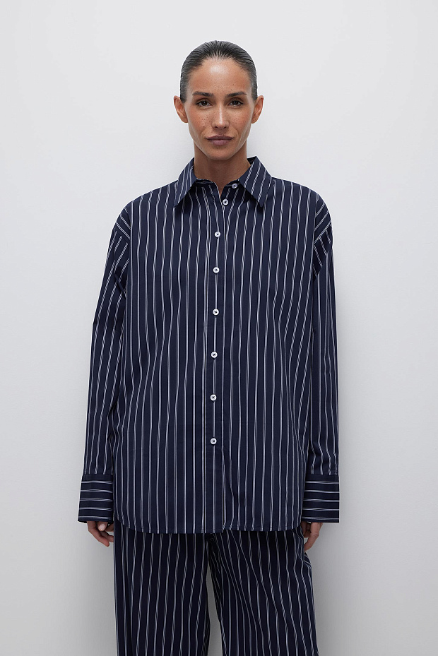 Рубашка оверсайз (темно-синий)
