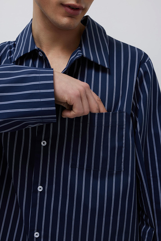 Рубашка домашняя мужская (темно-синий)