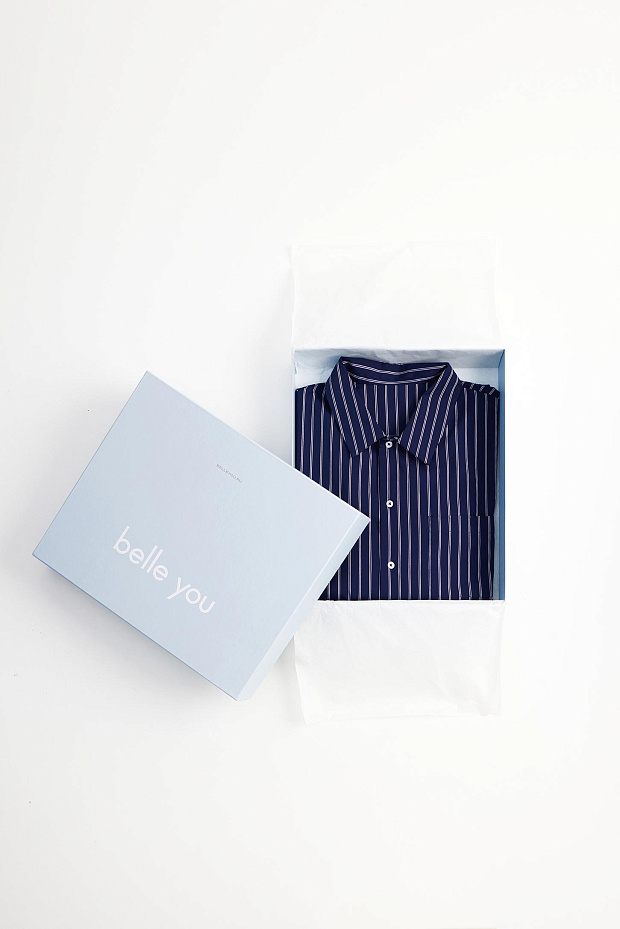 Рубашка домашняя мужская (темно-синий)