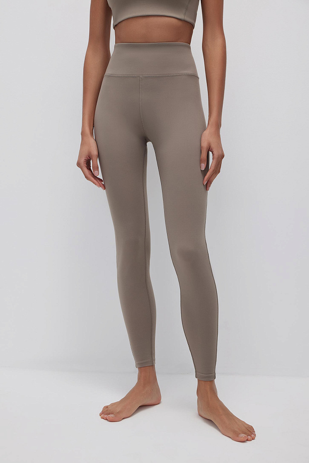 Легинсы из мягкой микрофибры (серо-бежевый)