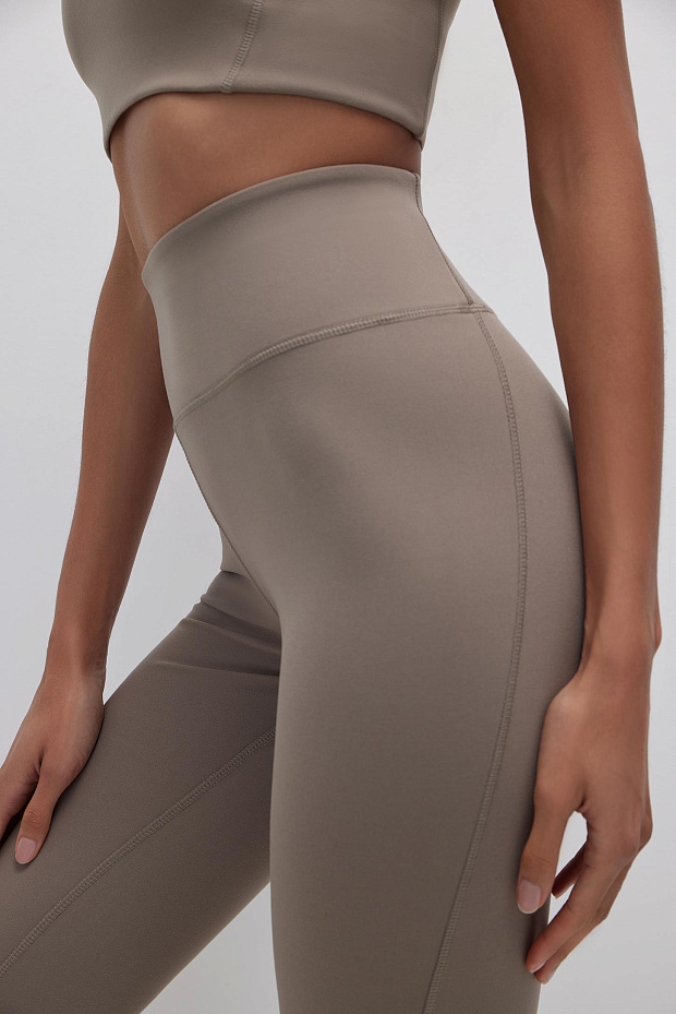 Легинсы из мягкой микрофибры (серо-бежевый)